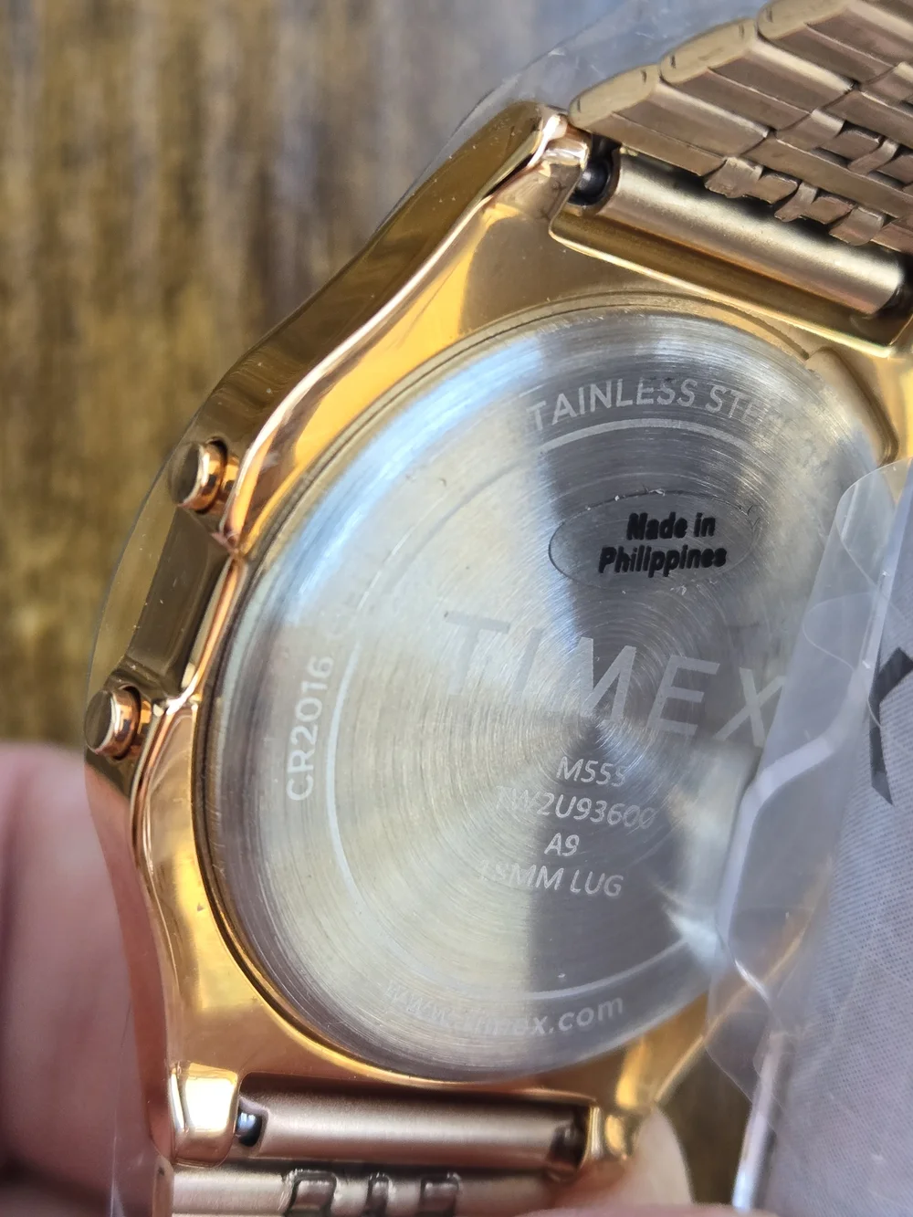 Timex Classic Digital Indiglo Watch - Rose Gold with Blue Dial